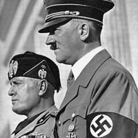 Adolf Hitler and Benito Mussolini