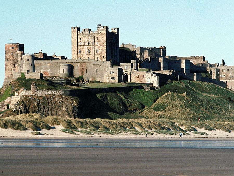 Bamburgh Castle, Berwick-upon-Tweed borough, Northumberland, England.