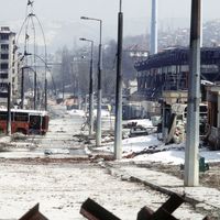 Bosnian conflict: destruction in Sarajevo