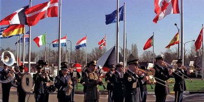 flag-raising ceremony marking the accession of the Czech Republic, Hungary, and Poland to NATO