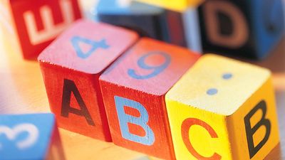 Child's alphabet blocks