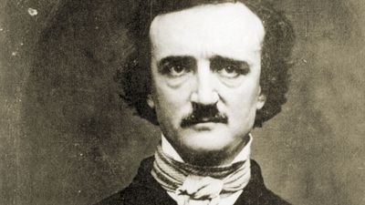 Edgar Allan Poe 1848. Photo of daguerreotype by W.S. Hartshorn 1848; copyright 1904 by C.T. Tatman. Edgar Allan Poe, American poet, short story writer, editor and critic. Edgar Allen Poe