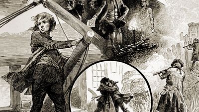 Treasure Island by Robert Louis Stevenson, 1886. Stevenson's his classic adventure novel for children. Frontispiece and half-title of the 1886 illustrated edition showing a map of the island of Hispaniola with instructions for finding pirates' treasure.