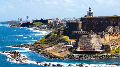 El Morro fort in old San Juan, Puerto Rico, Caribbean, West Indies.