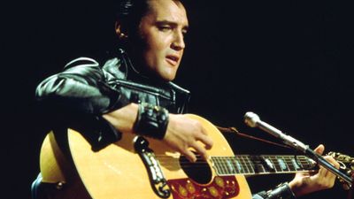 Elvis Presley performing on the television show "Elvis: The Comeback Special" (1968).