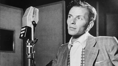 Portrait of Frank Sinatra, Liederkrantz Hall, New York, 1947. Photographed by William P. Gottlieb