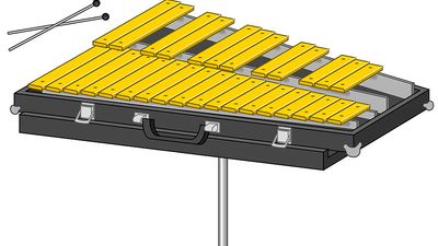 Glockenspiel. Musical instrument, percussion instrument, idiophone, metallophone, orchestral instrument, symphony instrument.