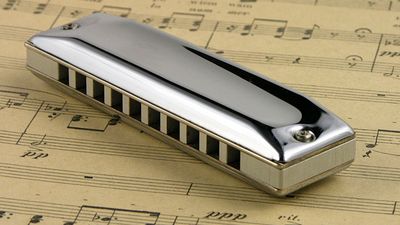 Harmonica with sheet music.