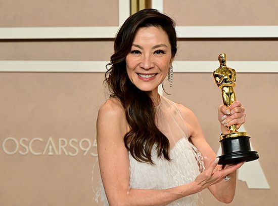 Michelle Yeoh after winning the Academy Award for best actress