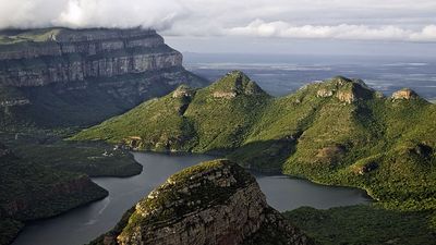 Motlatse Canyon, in the Drakensberg Mountain Range, Mpumalanga province, South Africa. Formerly Blyde River Canyon. Motlatse River. One of the world's deepest canyons.