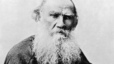 Undated photograph of Russian author Leo Tolstoy.