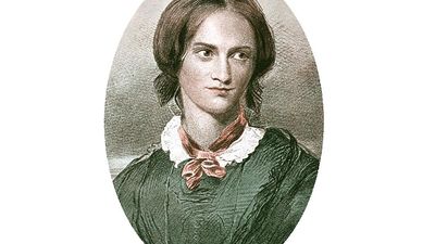 Charlotte Bronte from a chalk drawing by George Richmond, 1850. English novelist author of Jane Eyre, Shirley, and Villette. Her family was literary. Her sisters Emily and Anne were also writers, both died before the age of 40.