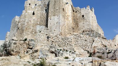 Remains of the ancient fortress of Masyaf, Syria. (Masyaf Castle, Assassins)