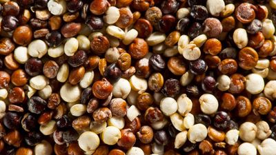 Close-up of quinoa seeds (grains, plants, organic);