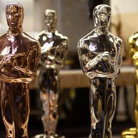 Oscar statuettes in various stages of plating on a R.S. Owens & Company plating room workbench Jan. 23, 2008 in Chicago, Illinois. R.S. Owens manufactures the Oscar statuettes which are presented at the annual Academy Awards. The Oscars