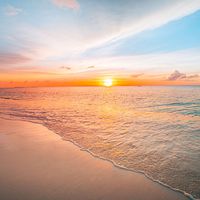 Sunset over the Indian ocean in the Maldives. Sunrise