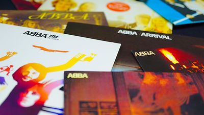 Rome, Italy: January 02, 2019: Collection of cd covers of the famous Swedish ABBA group. one of the most successful and beloved pop groups in the history of music