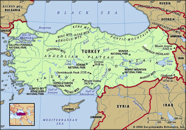 Physical features of Turkey