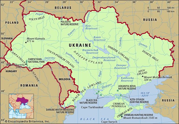 Physical features of Ukraine