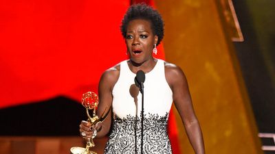 Viola Davis accepts the award for outstanding lead actress in a drama series for "How to Get Away With Murder"at the 67th Primetime Emmy Awards on Sunday, Sept. 20, 2015, at the Microsoft Theater in Los Angeles.