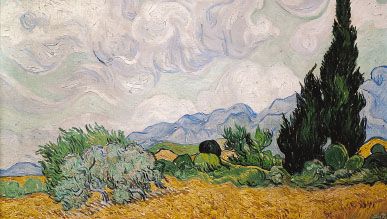 Vincent van Gogh: A Wheatfield, with Cypresses